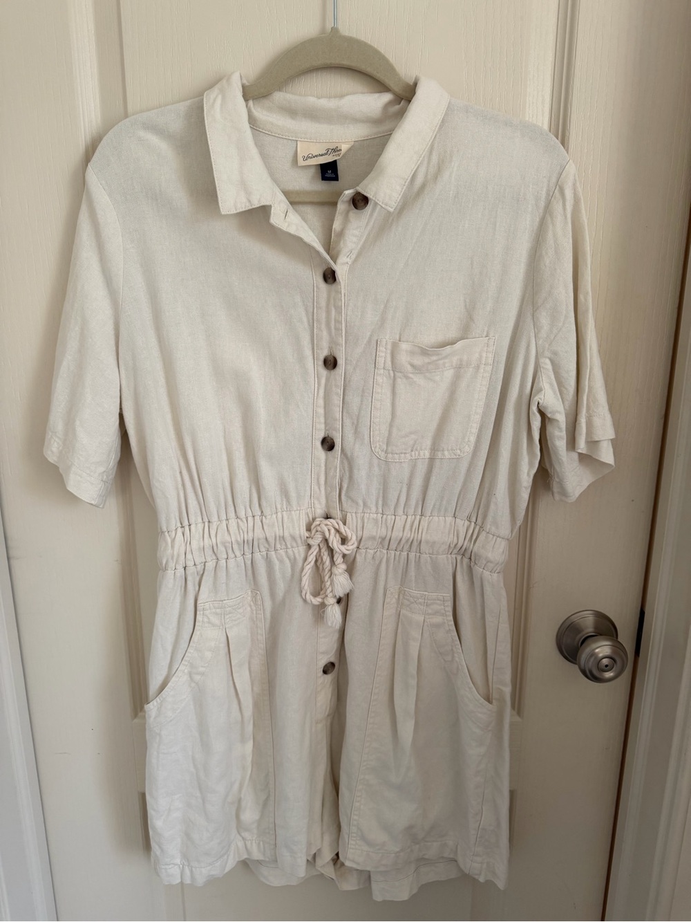Universal Thread Cream Button-Up Collared Top